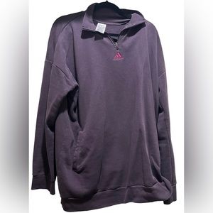 Adidas Women Crew Neck Oversized Sweatshirt in Dark Purple - Size XL - good cond